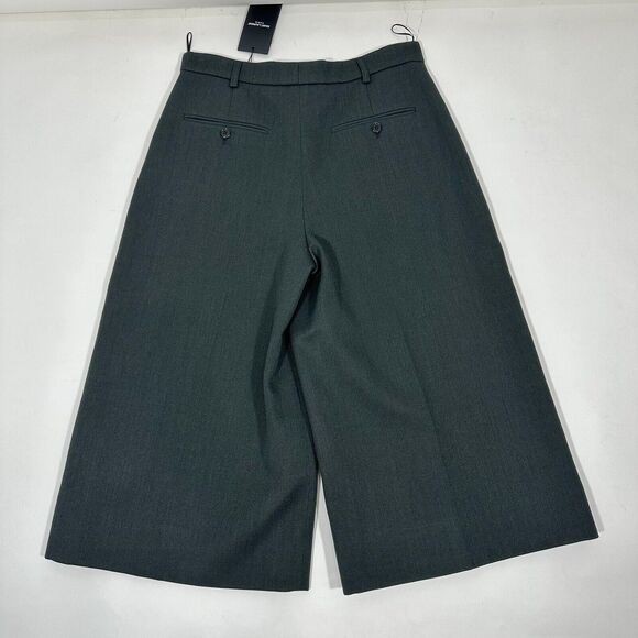 Saint Laurent YSL F40 US 8 Wide Leg Wool Culottes High Rise Dark Green NWT $1390 - Picture 5 of 12